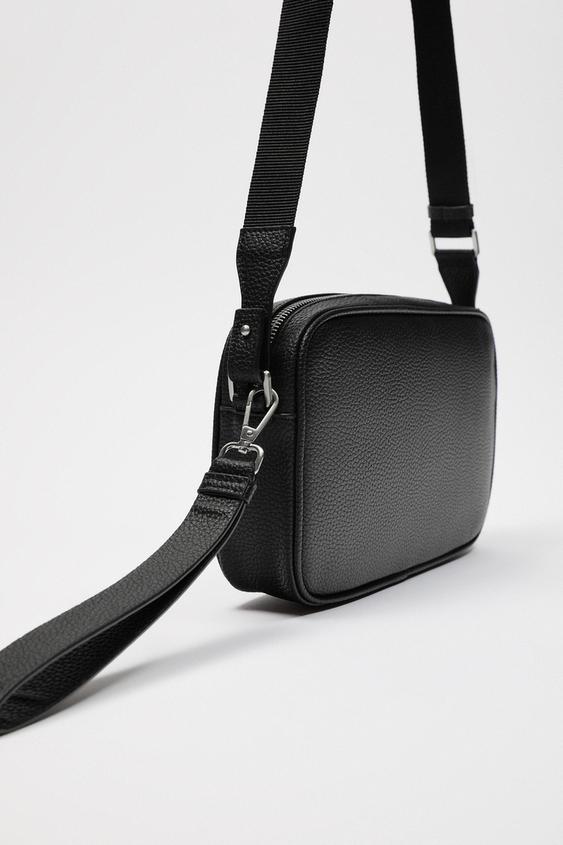 zara black bolsa with studs