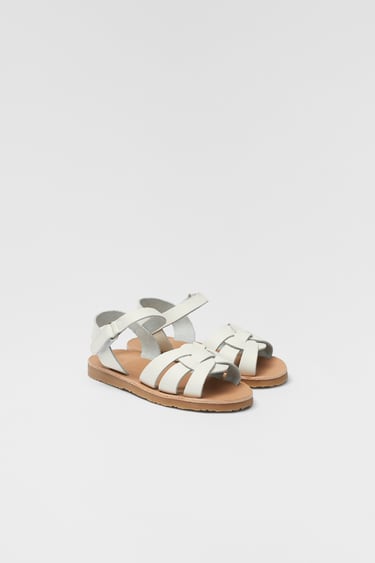 Image 0 of BRAIDED LEATHER SANDALS from Zara