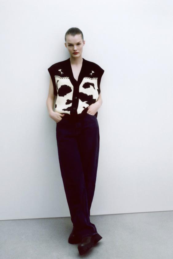 アニマル ニット ベスト Zara Japan 日本 アニマル ニット ベスト Zara Japan 日本