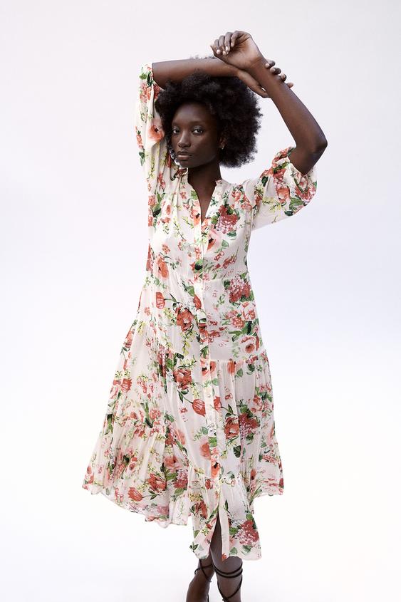 フラワー ワンピース エクリュ Zara Japan 日本 フラワー ワンピース エクリュ Zara Japan 日本