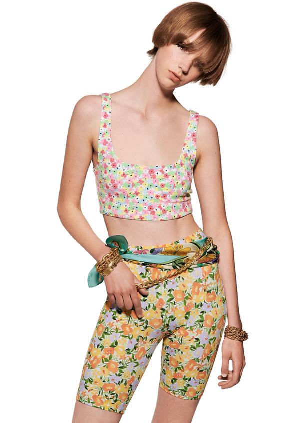 Imagen 0 de TOP ELÁSTICO ESTAMPADO de Zara