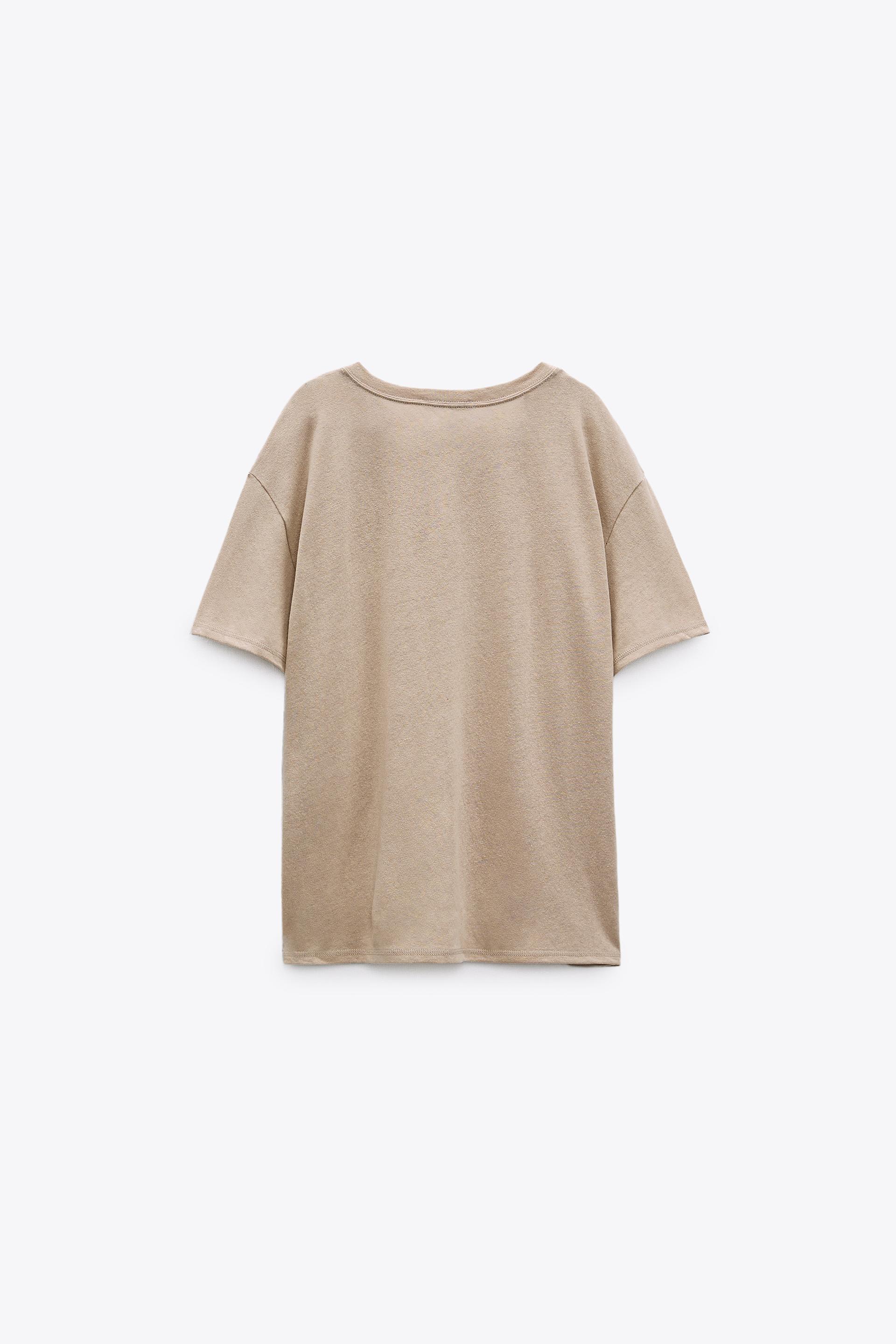 Tee shirt lin femme zara clearance