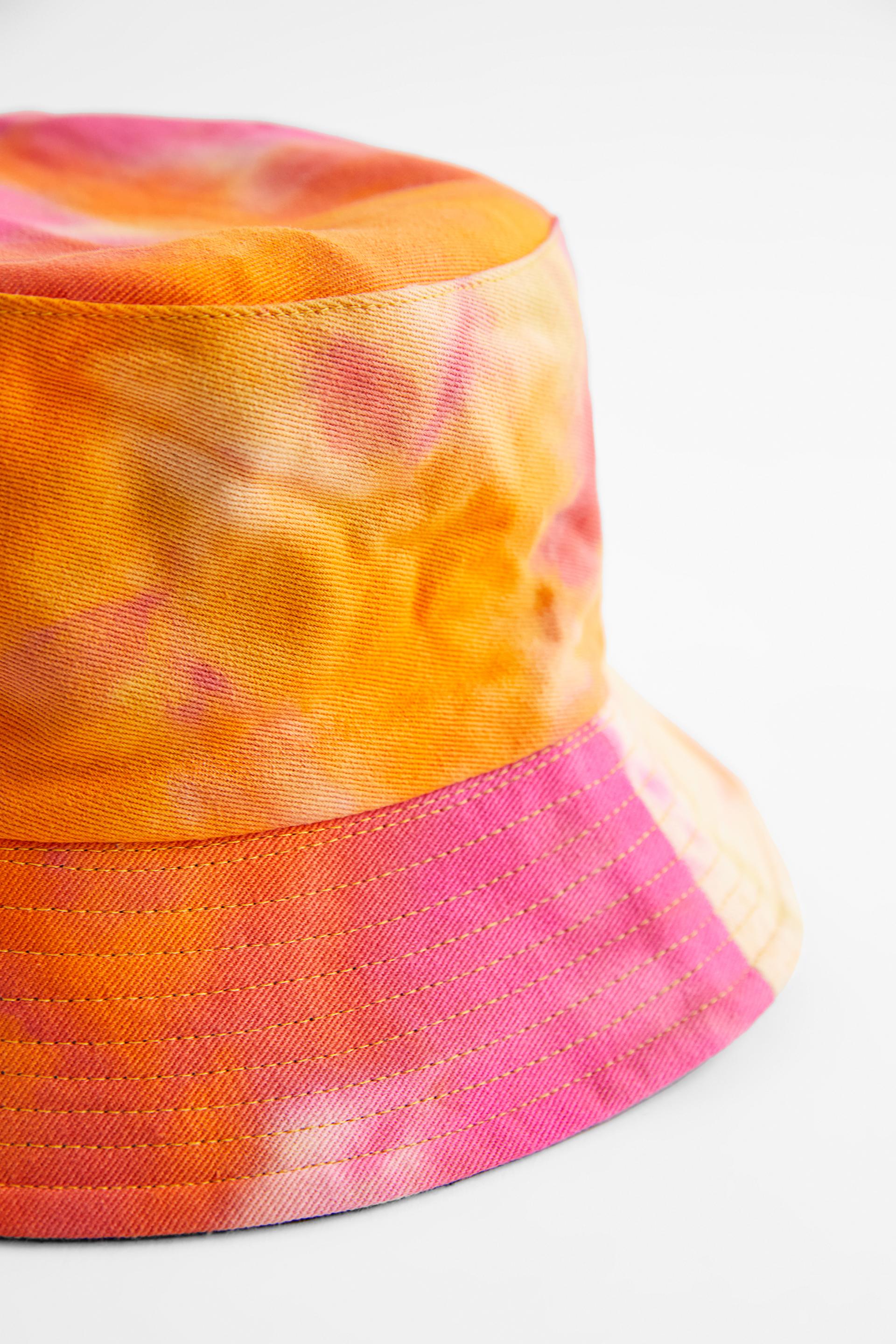 TIE-DYE BUCKET HAT - Orange | ZARA 