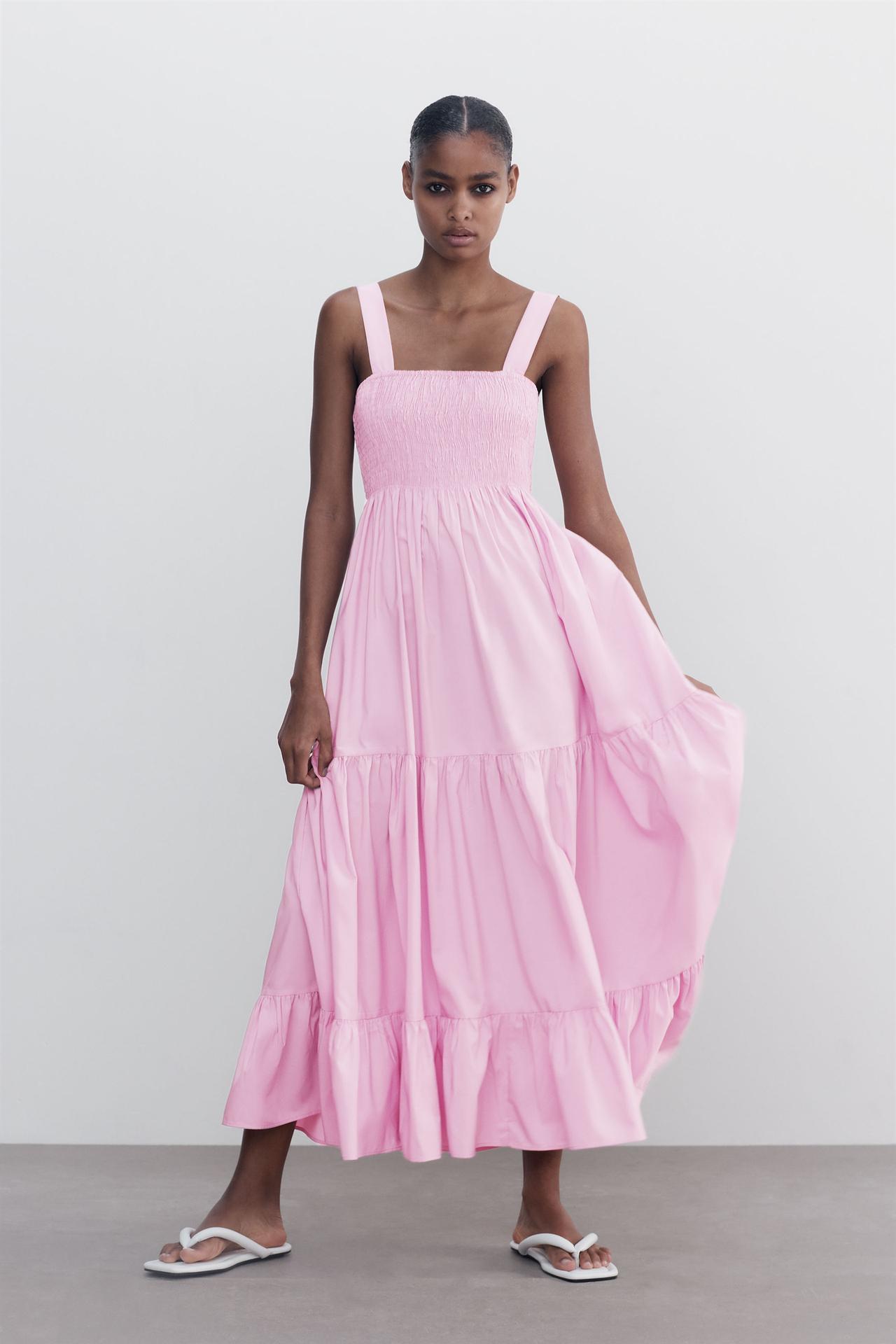 Image 0 of POPLIN MIDI DRESS from Zara