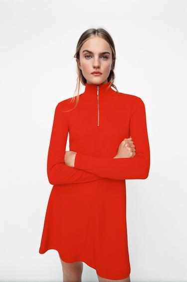 ジッパー リブワンピース Zara Japan 日本 ジッパー リブワンピース Zara Japan 日本