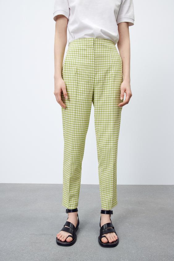 ハイライズ ギンガムチェック パンツ Zara Japan 日本 ハイライズ ギンガムチェック パンツ Zara Japan 日本
