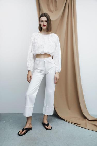 VOLUMINOUS BLOUSE - Oyster White | ZARA New Zealand