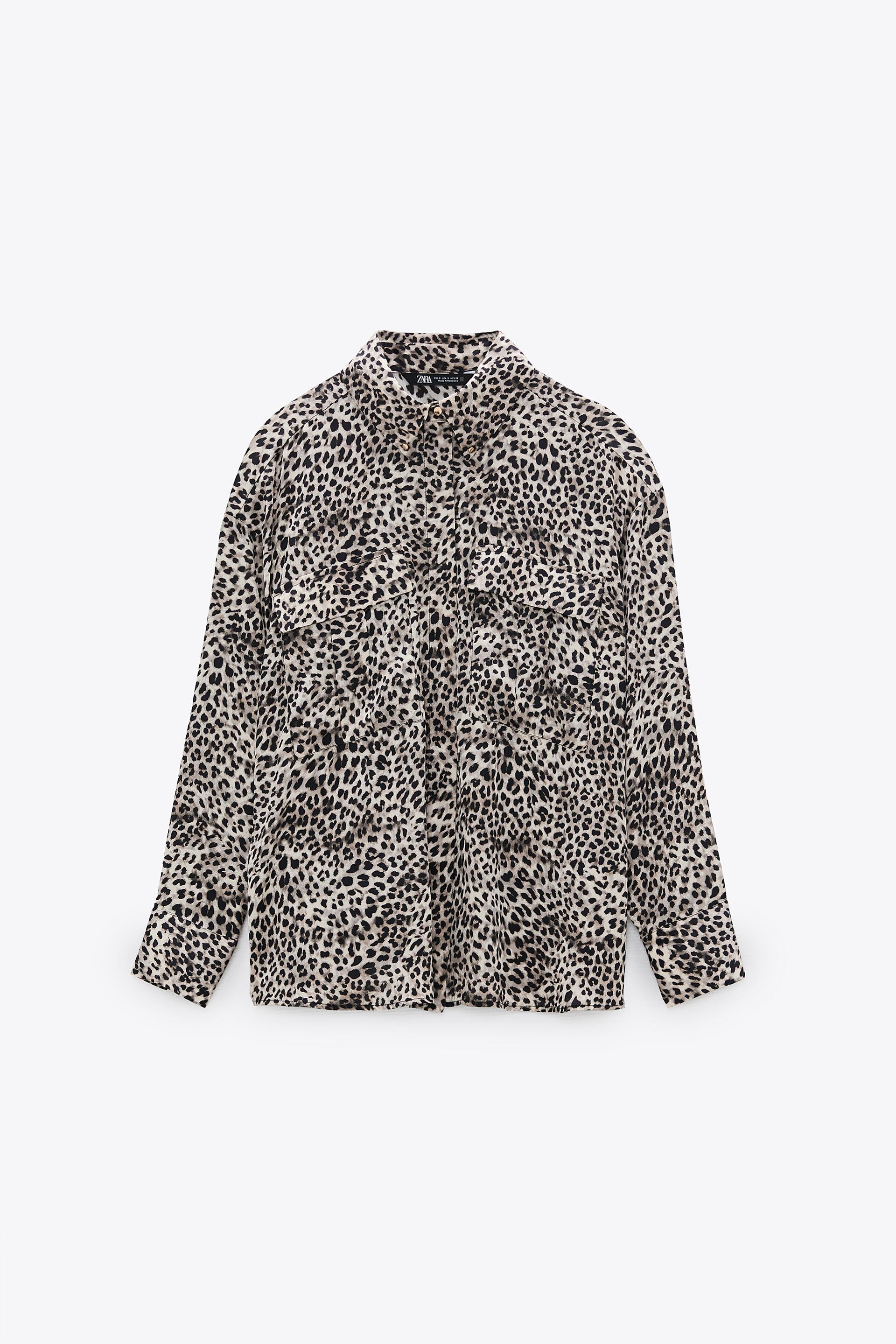 ANIMAL PRINT SATIN SHIRT