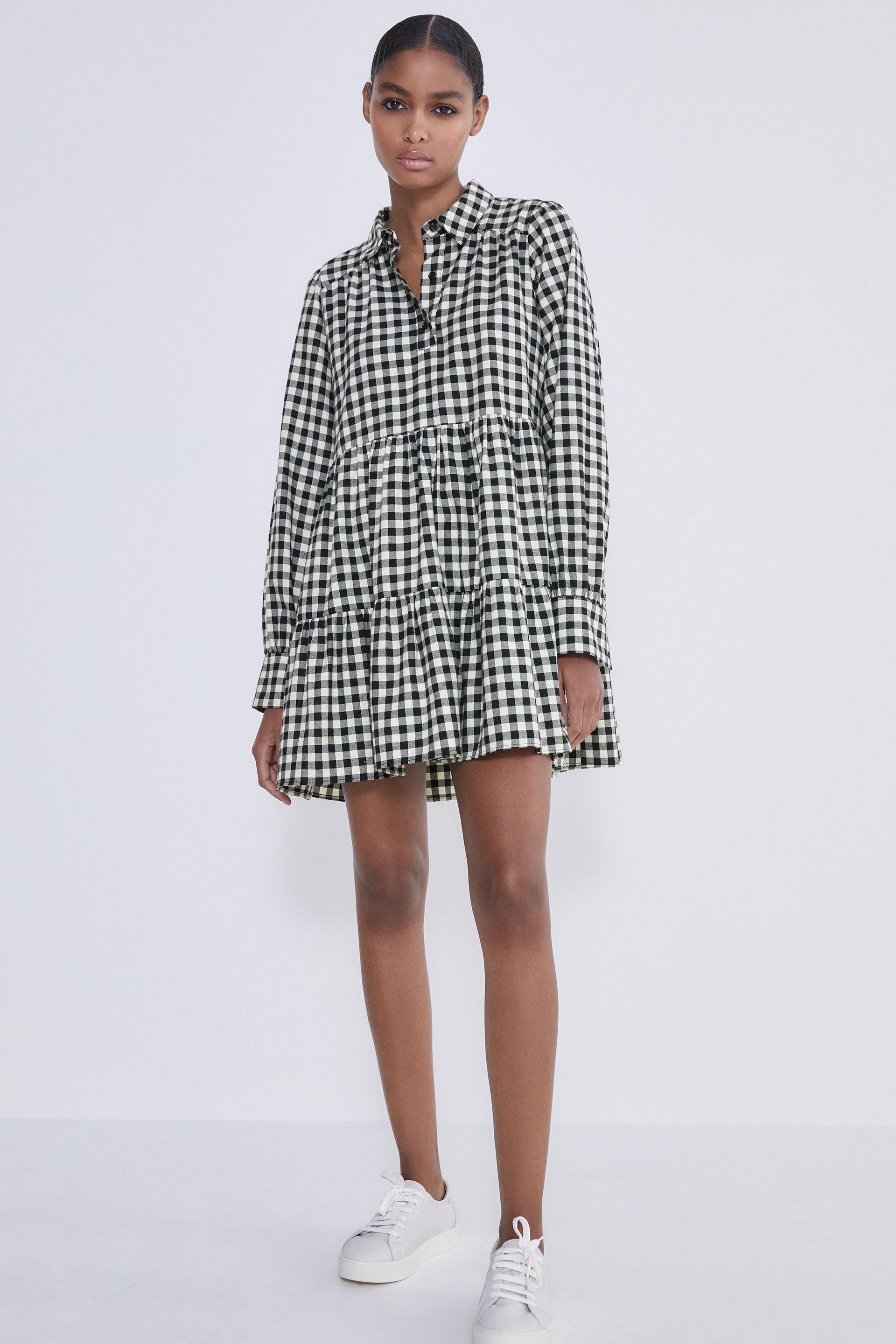 ギンガムチェック柄ワンピース Zara Japan 日本 ギンガムチェック柄ワンピース Zara Japan 日本