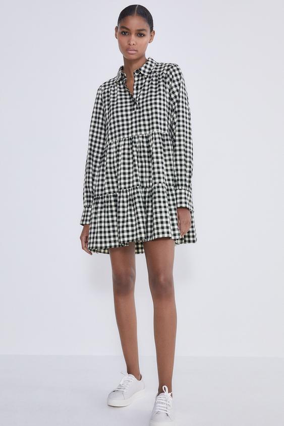 ギンガムチェック柄ワンピース Zara Japan 日本 ギンガムチェック柄ワンピース Zara Japan 日本