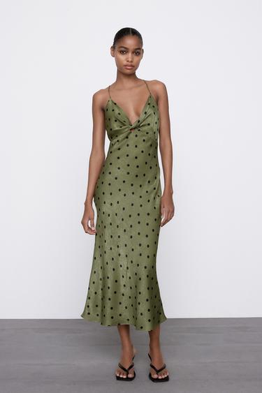 ドット柄レーストリムワンピース Zara Japan 日本 ドット柄レーストリムワンピース Zara Japan 日本