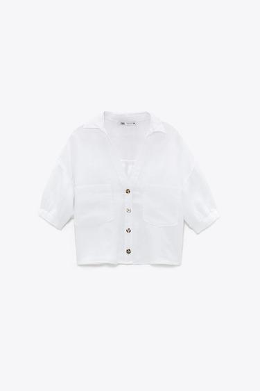 Camisas lino mujer zara clearance