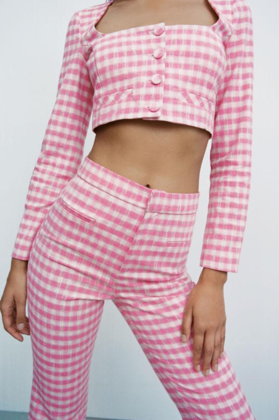 Image 2 of GINGHAM TOP from Zara