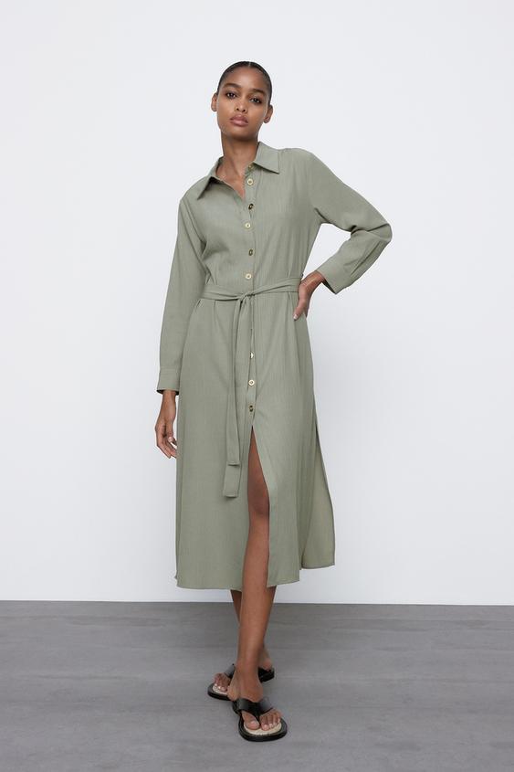 フルイドシャツワンピース Zara Japan 日本 フルイドシャツワンピース Zara Japan 日本