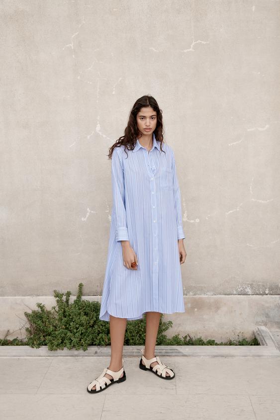 ストライプ柄シャツワンピース Zara Japan 日本 ストライプ柄シャツワンピース Zara Japan 日本