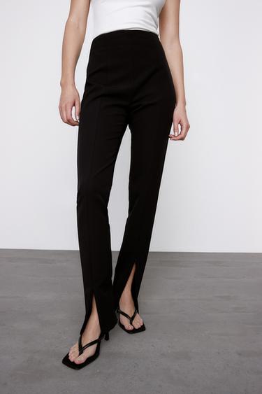 TROUSERS WITH FRONT VENTS - Black 