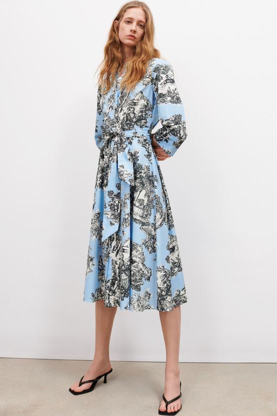 フラワープリント シャツワンピース Zara Japan 日本 フラワープリント シャツワンピース Zara Japan 日本