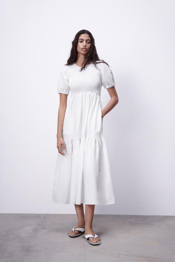 ポプリン パネル ミディワンピース Zara Japan 日本 ポプリン パネル ミディワンピース Zara Japan 日本