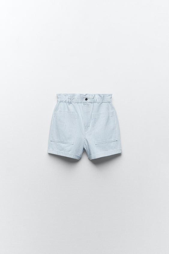 zara striped shorts