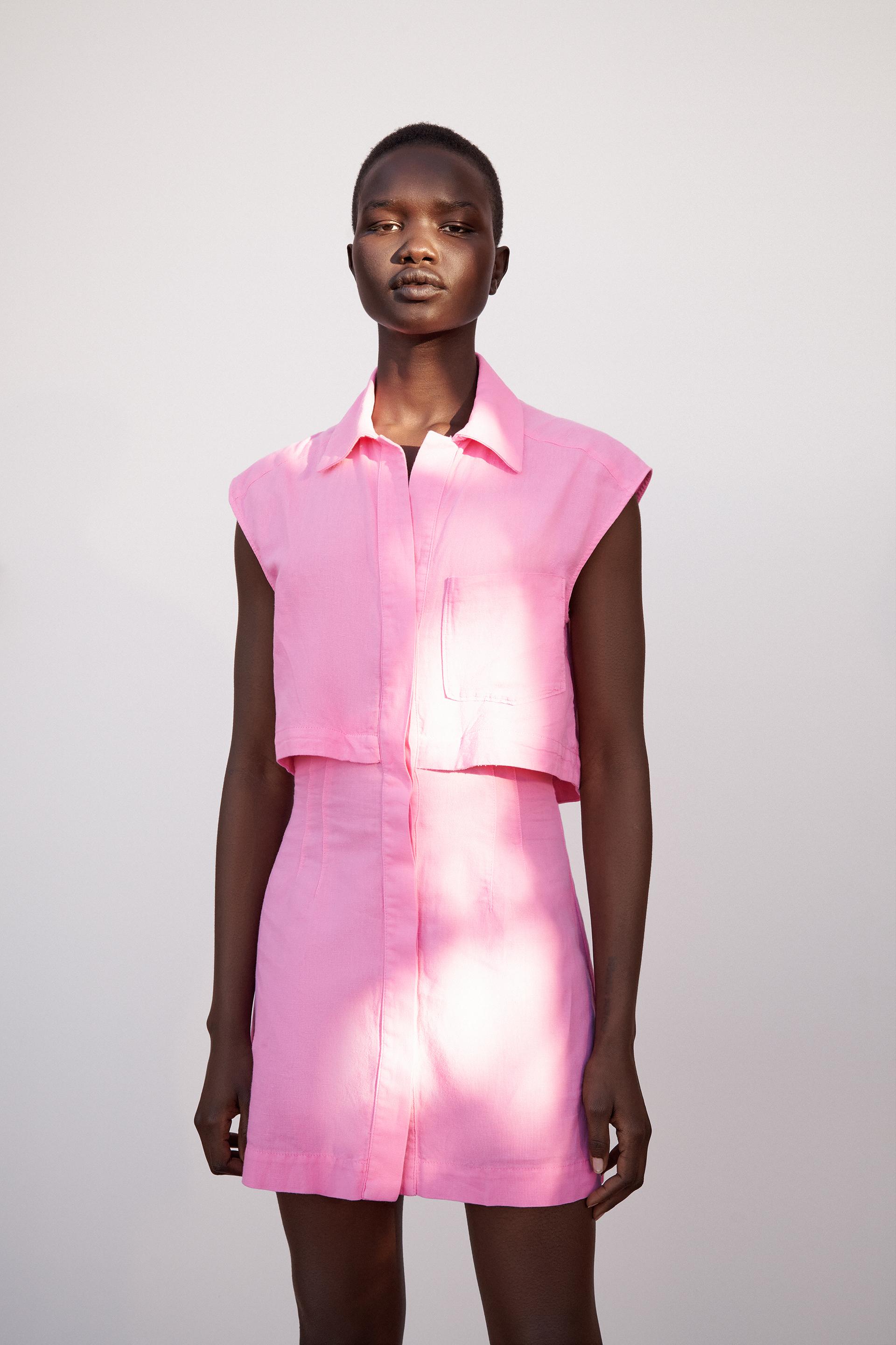 Zara two piece linen blend dress Clearance