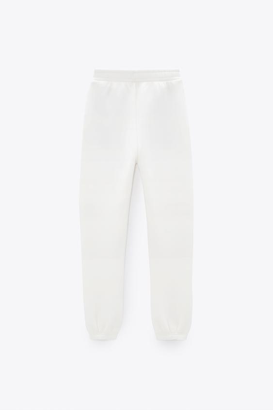 zara white joggers