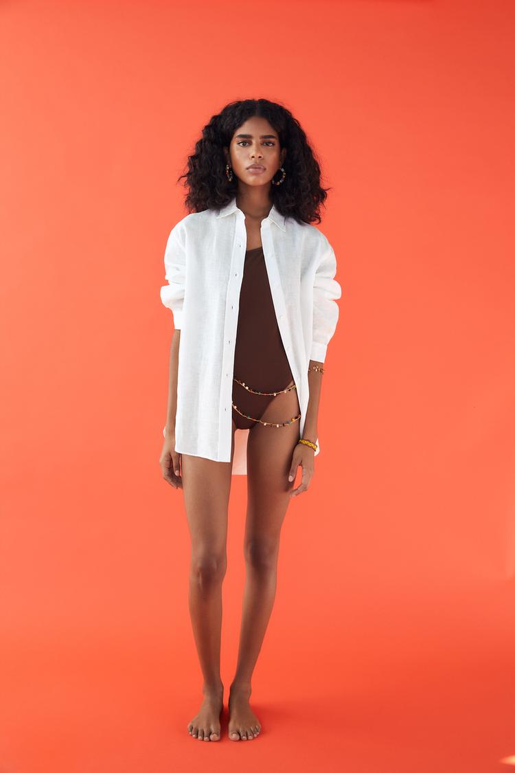 Image 0 of OVERSIZED LINEN SHIRT from Zara