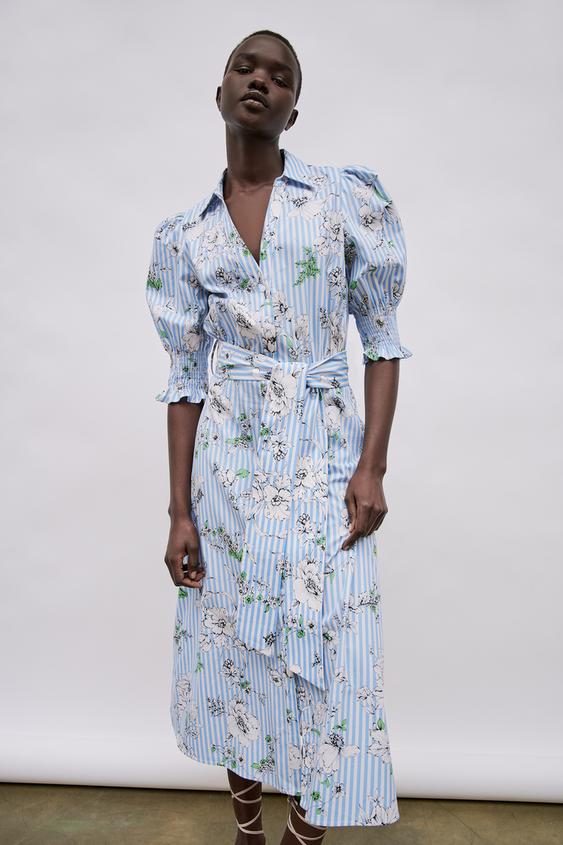 プリント柄シャツワンピース Zara Japan 日本 プリント柄シャツワンピース Zara Japan 日本