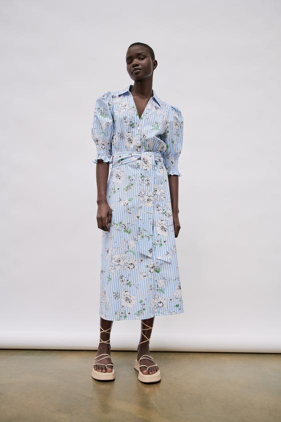 プリント柄シャツワンピース Zara Japan 日本 プリント柄シャツワンピース Zara Japan 日本