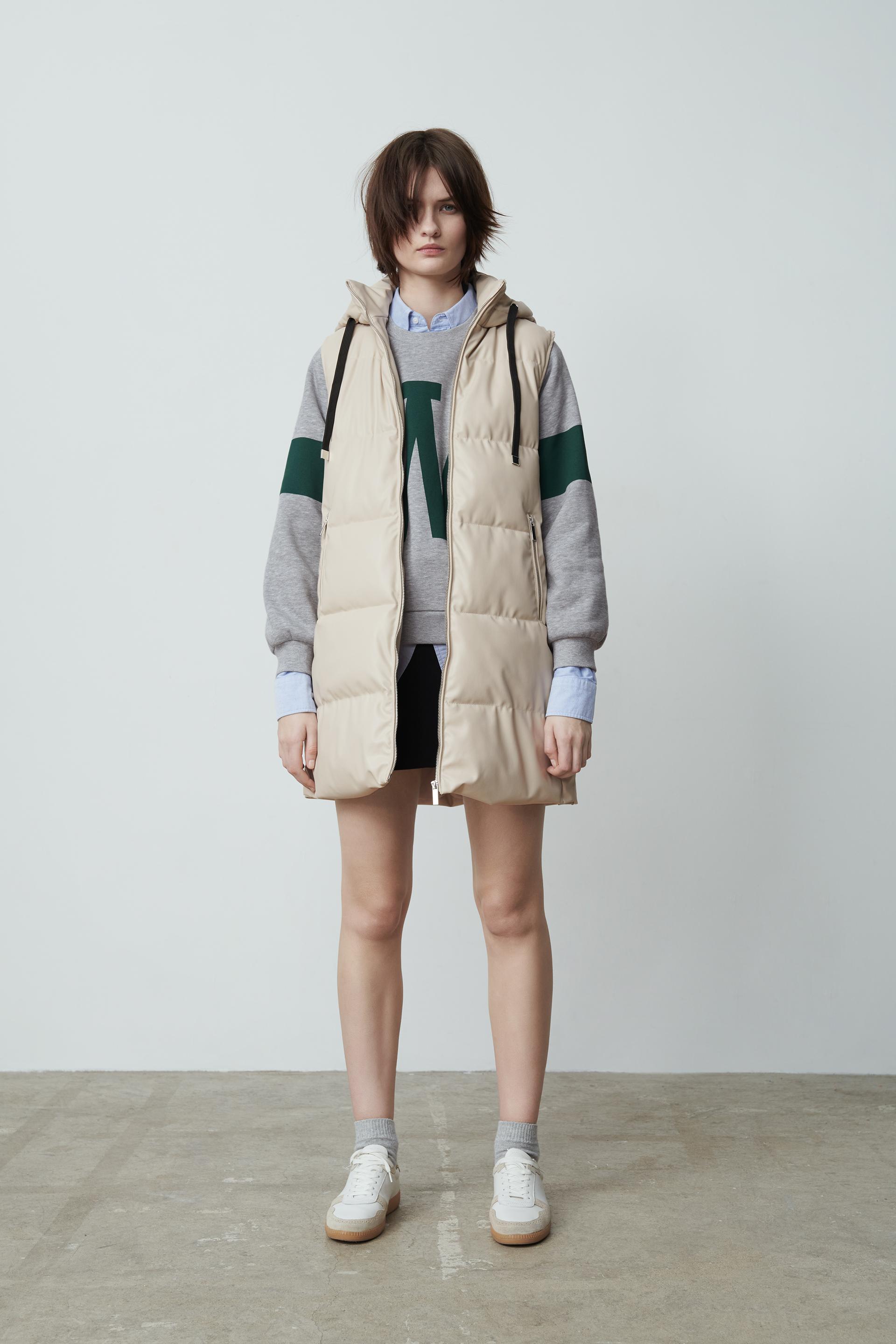 フェイクレザー ロングベスト Zara Japan 日本 フェイクレザー ロングベスト Zara Japan 日本