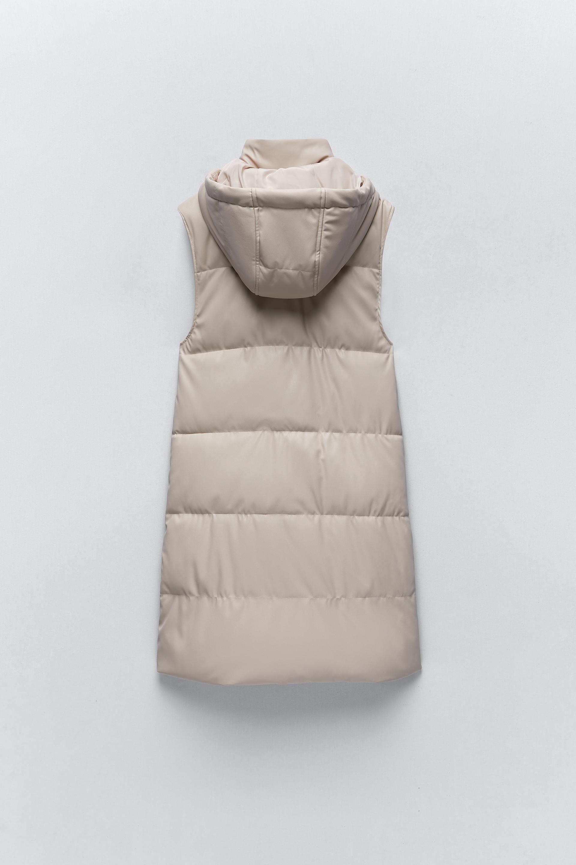 フェイクレザー ロングベスト Zara Japan 日本 フェイクレザー ロングベスト Zara Japan 日本