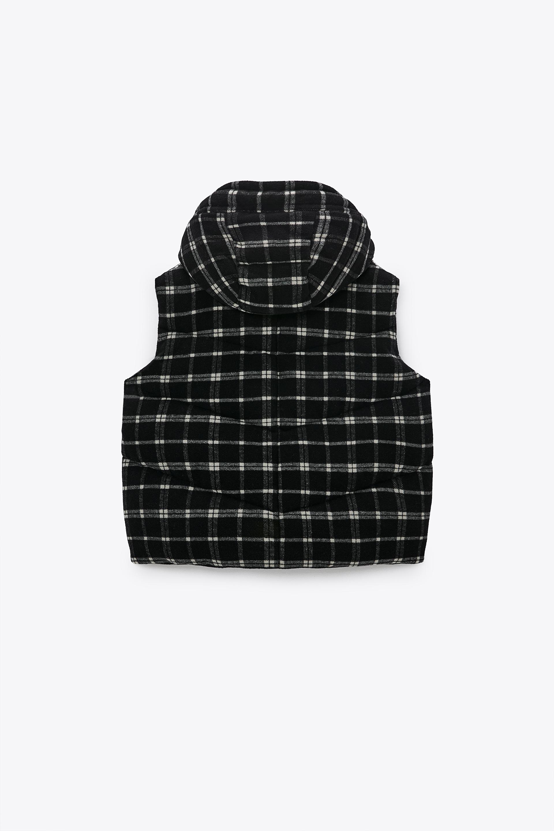 Zara check puffer gilet Clearance