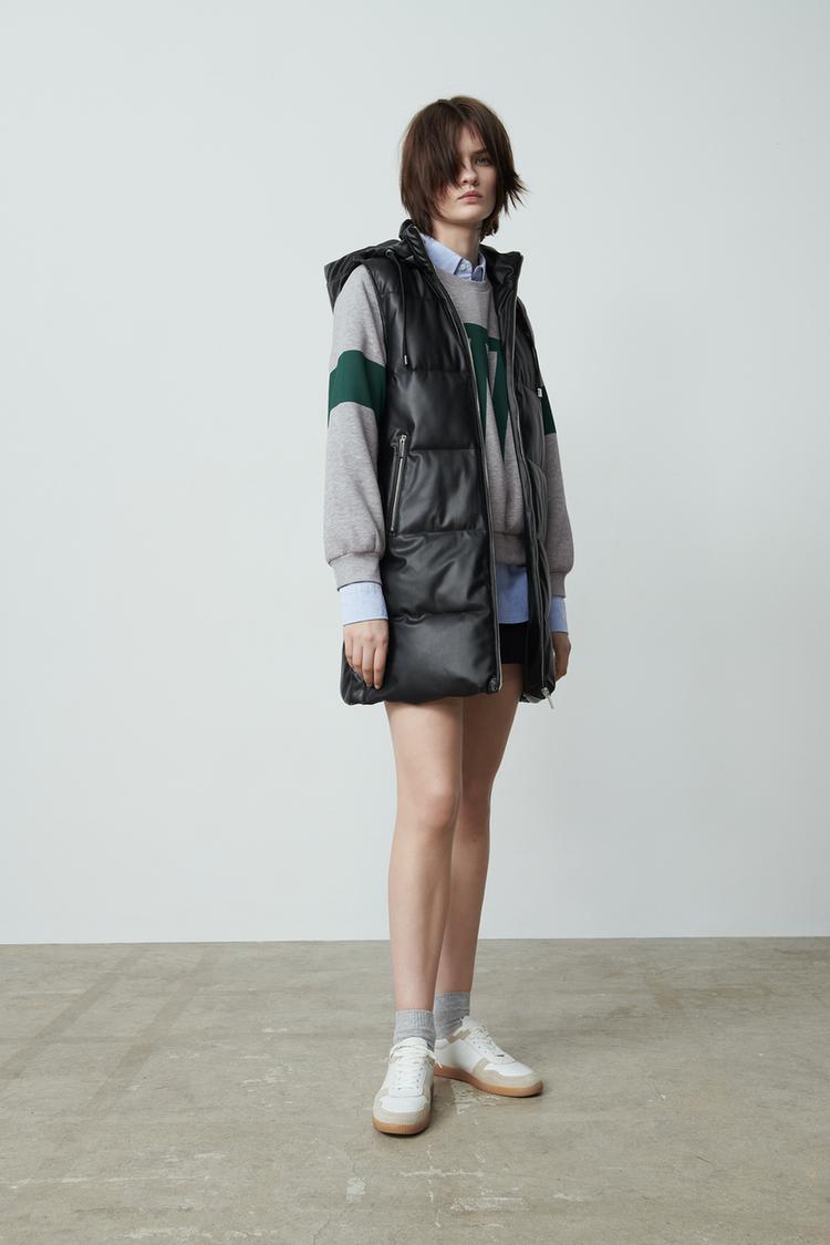 Lange Weste Aus Kunstleder Zara Deutschland Germany