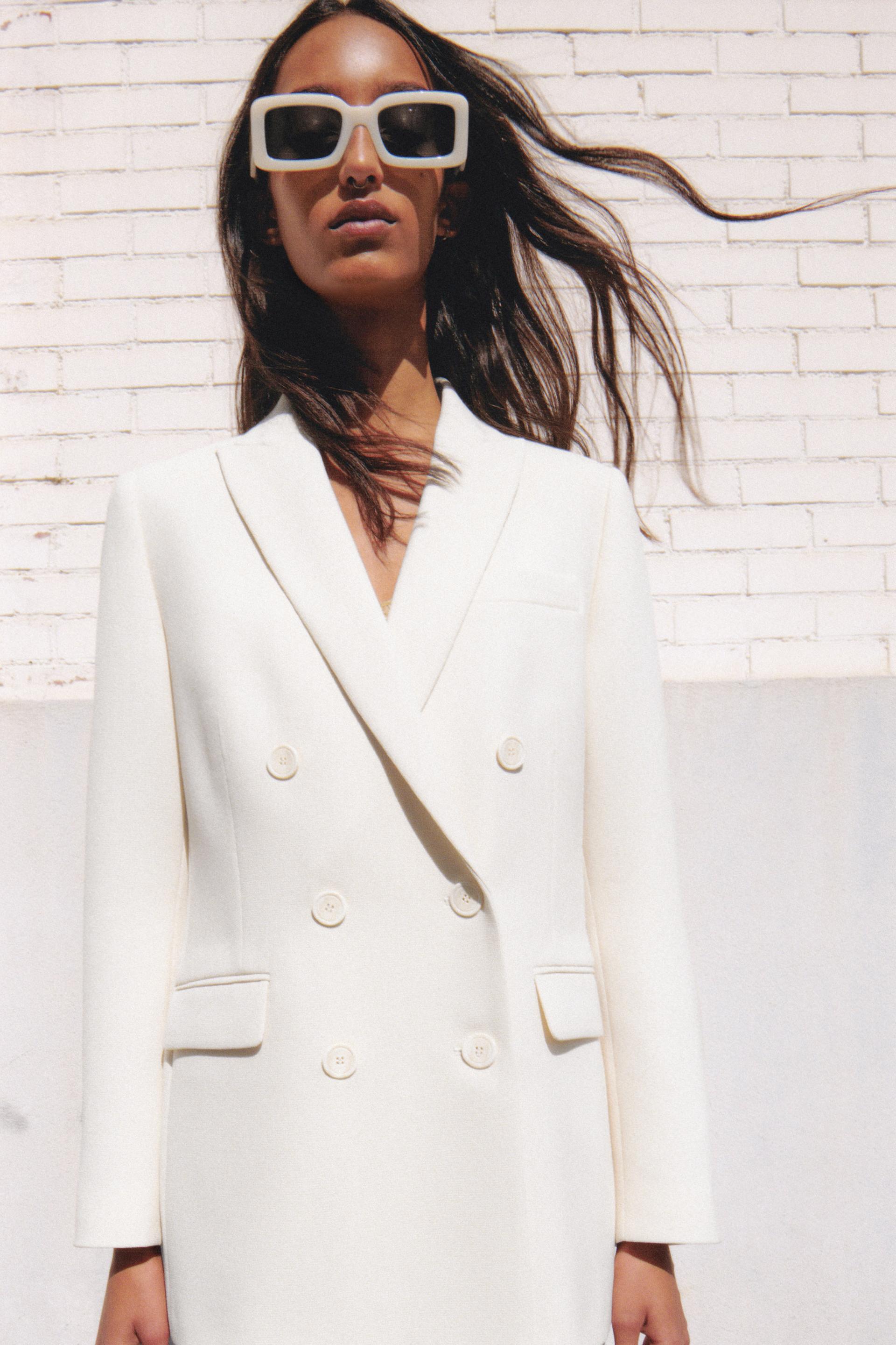 Zara double breasted straight blazer Clearance