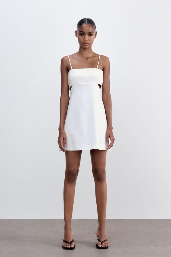 zara white short dress