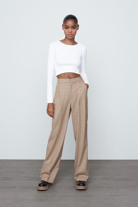 Image 0 of FULL LENGTH CHECKERED PANTS from Zara