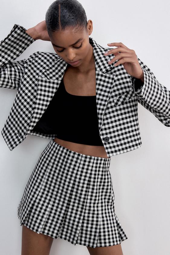 ギンガムチェック柄ミニスカート Zara Japan 日本 ギンガムチェック柄ミニスカート Zara Japan 日本