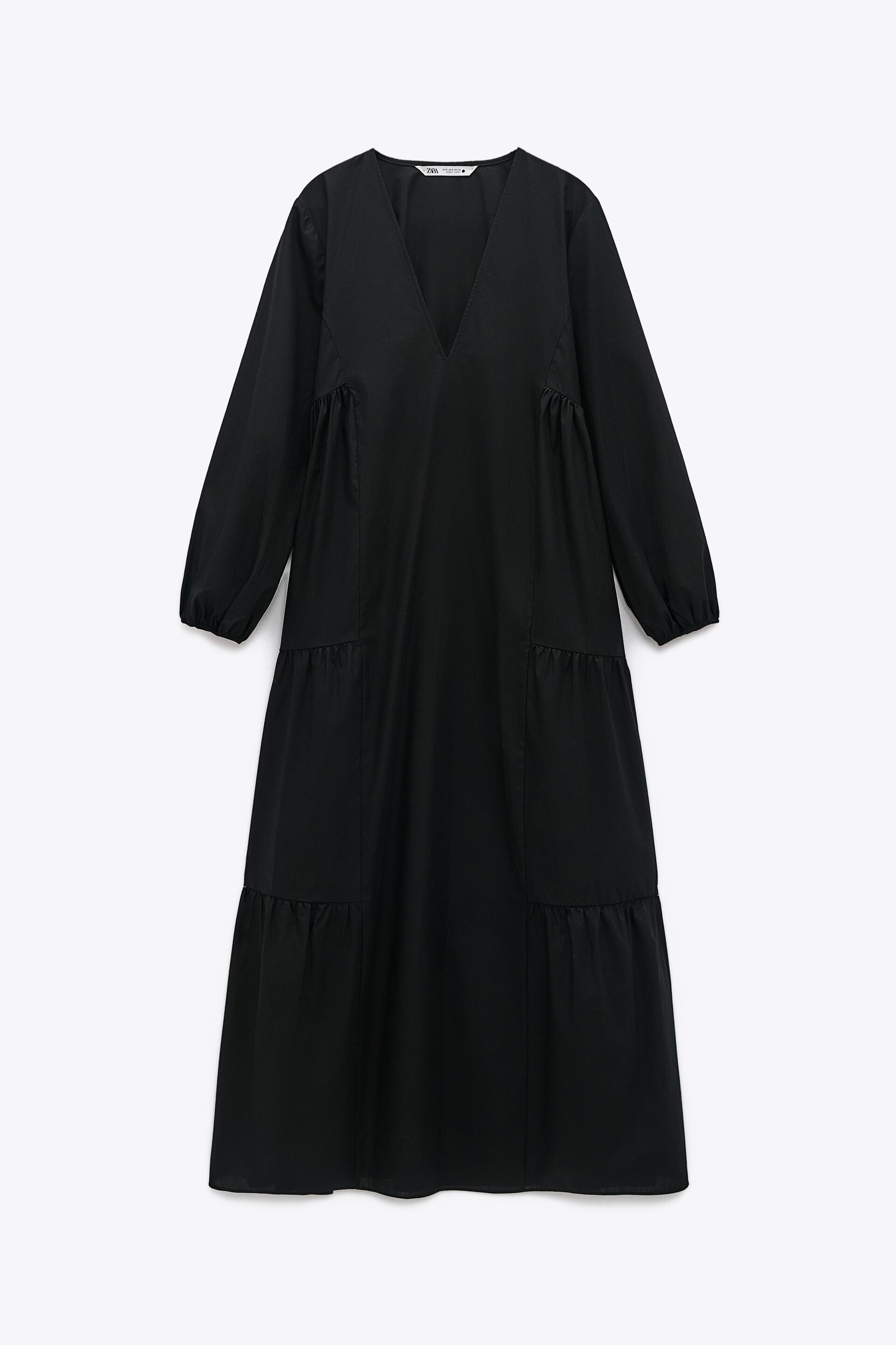 パフスリーブ付きポプリンワンピース Zara Japan 日本 パフスリーブ付きポプリンワンピース Zara Japan 日本