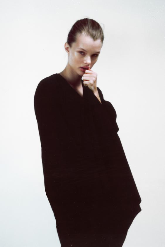 パフスリーブ付きポプリンワンピース Zara Japan 日本