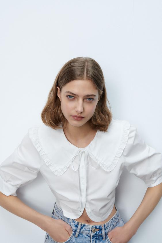 ピーターパン襟シャツ Zara Japan 日本 ピーターパン襟シャツ Zara Japan 日本