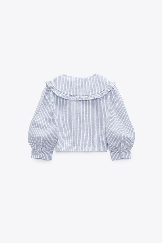ストライプ柄ピーターパン襟シャツ Zara Japan 日本 ストライプ柄ピーターパン襟シャツ Zara Japan 日本