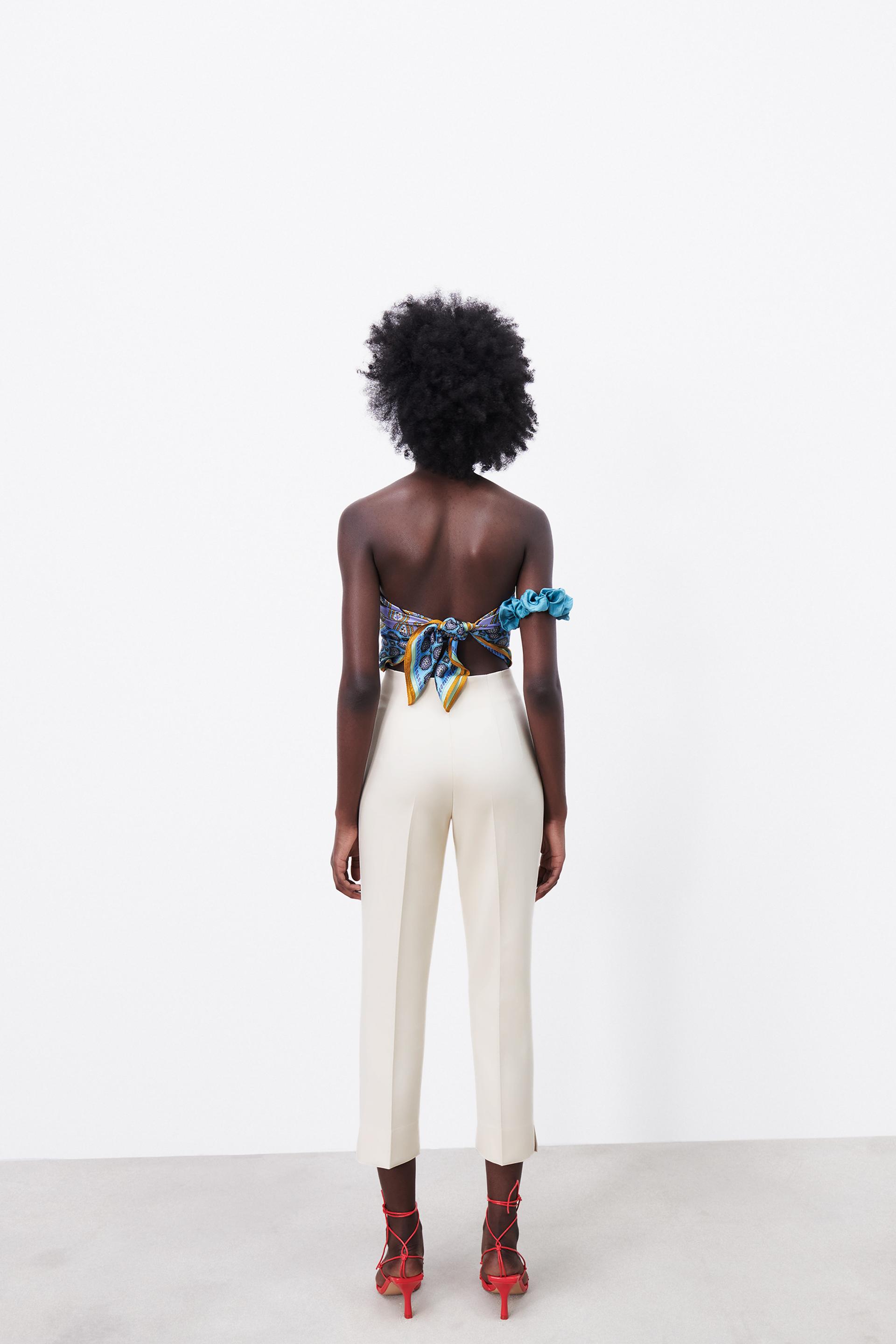 High waisted pants with vents zara Clearance