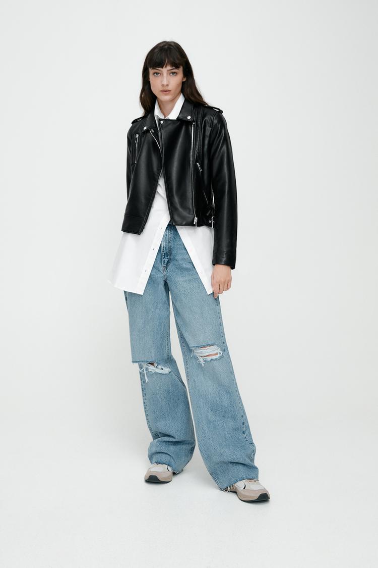 CAZADORA BIKER EFECTO PIEL | ZARA Nicaragua
