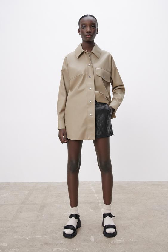 Image 7 of FAUX LEATHER OVERSHIRT from Zara