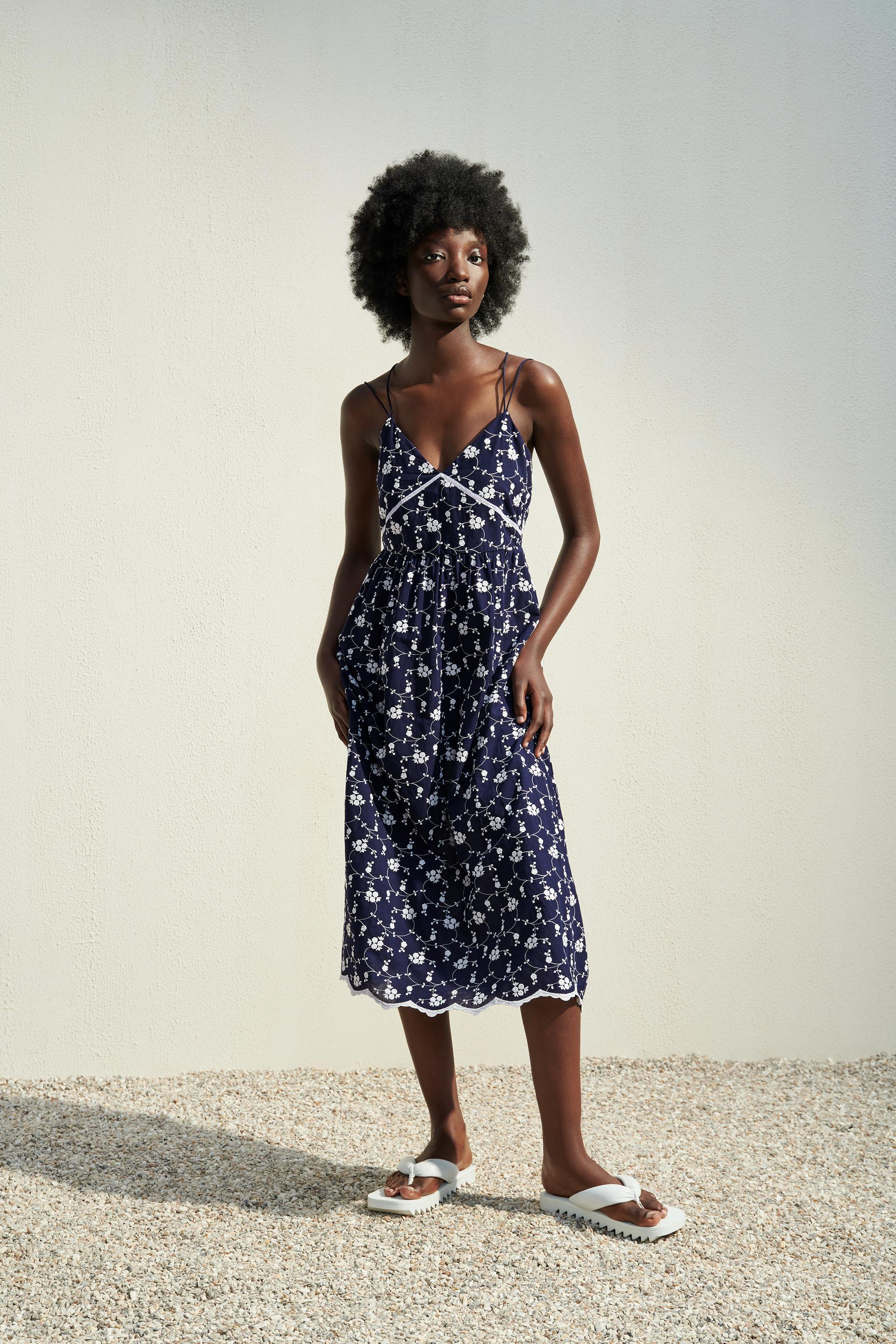 エンブロイダリー ストラップ ワンピース Zara Japan 日本 エンブロイダリー ストラップ ワンピース Zara Japan 日本