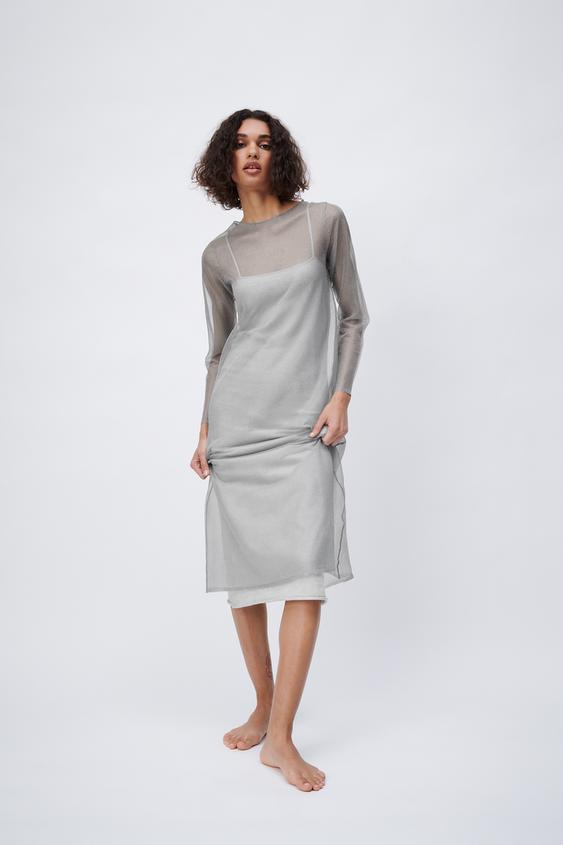 セミシースルー ニット ワンピース Zara Japan 日本 セミシースルー ニット ワンピース Zara Japan 日本