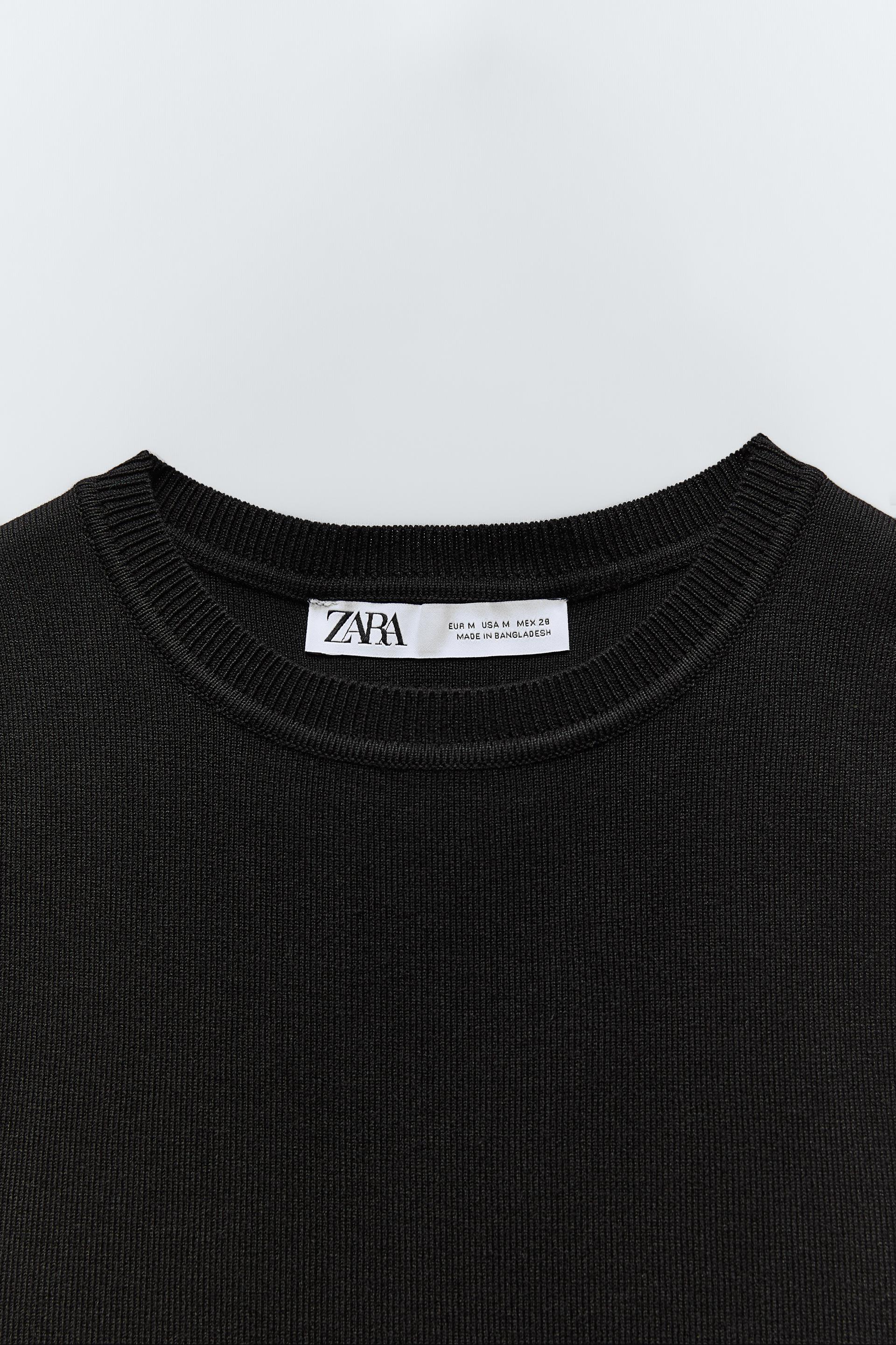 Zara black knit top Clearance