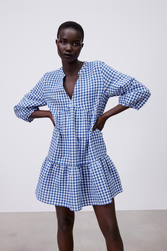 ギンガムチェックミニワンピース Zara Japan 日本 ギンガムチェックミニワンピース Zara Japan 日本