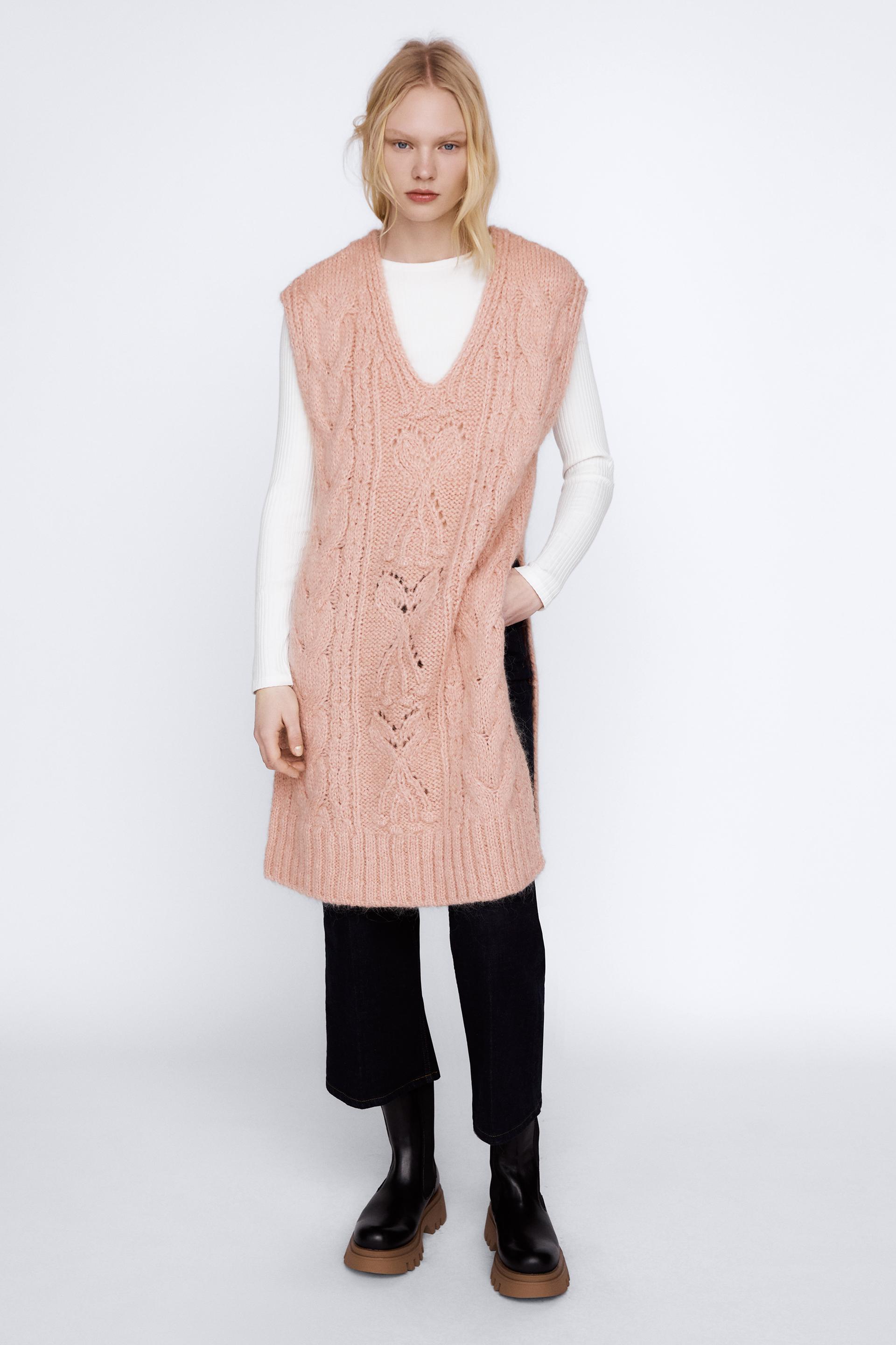 ロング ケーブルニットベスト Zara Japan 日本 ロング ケーブルニットベスト Zara Japan 日本