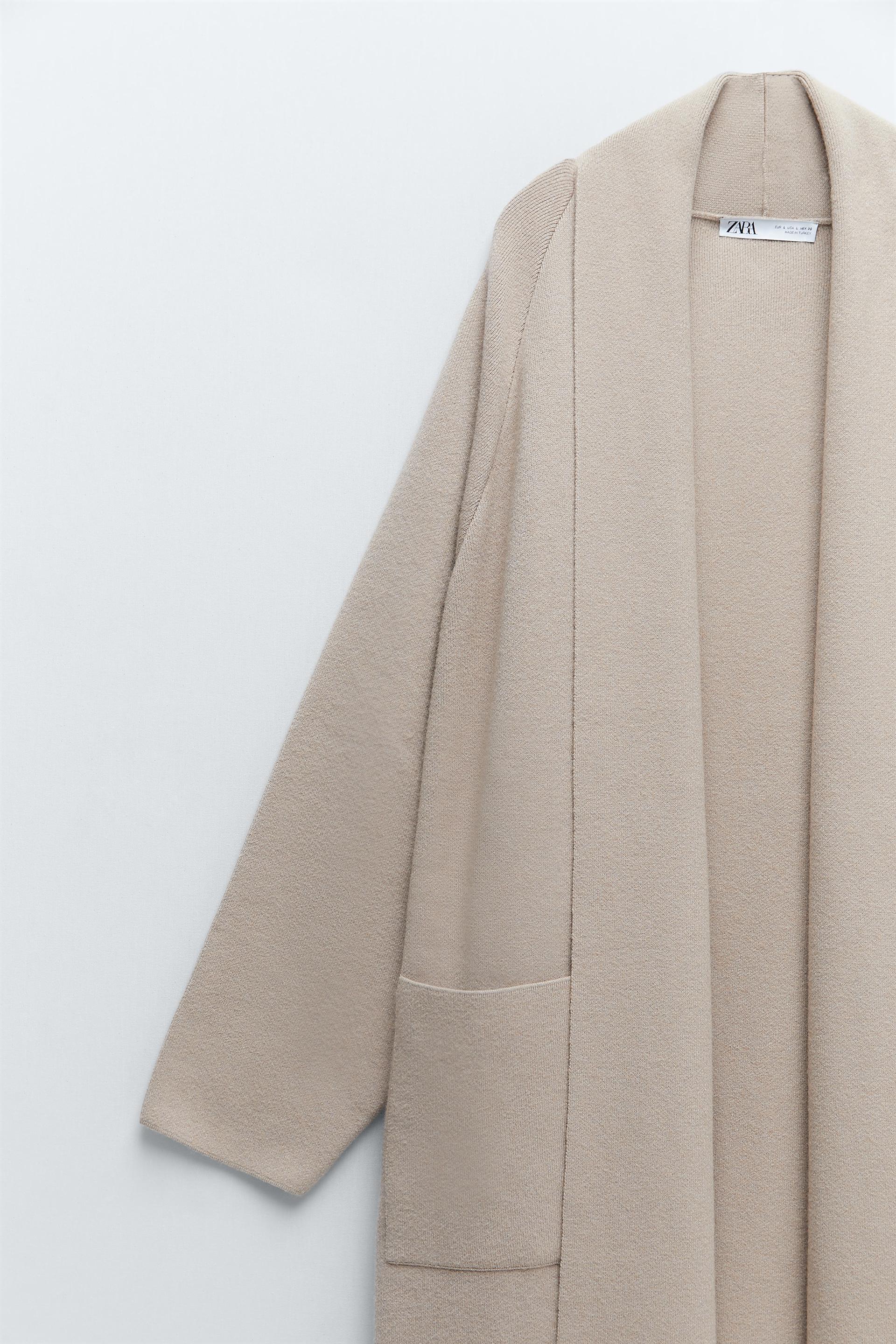 zara long knit jacket