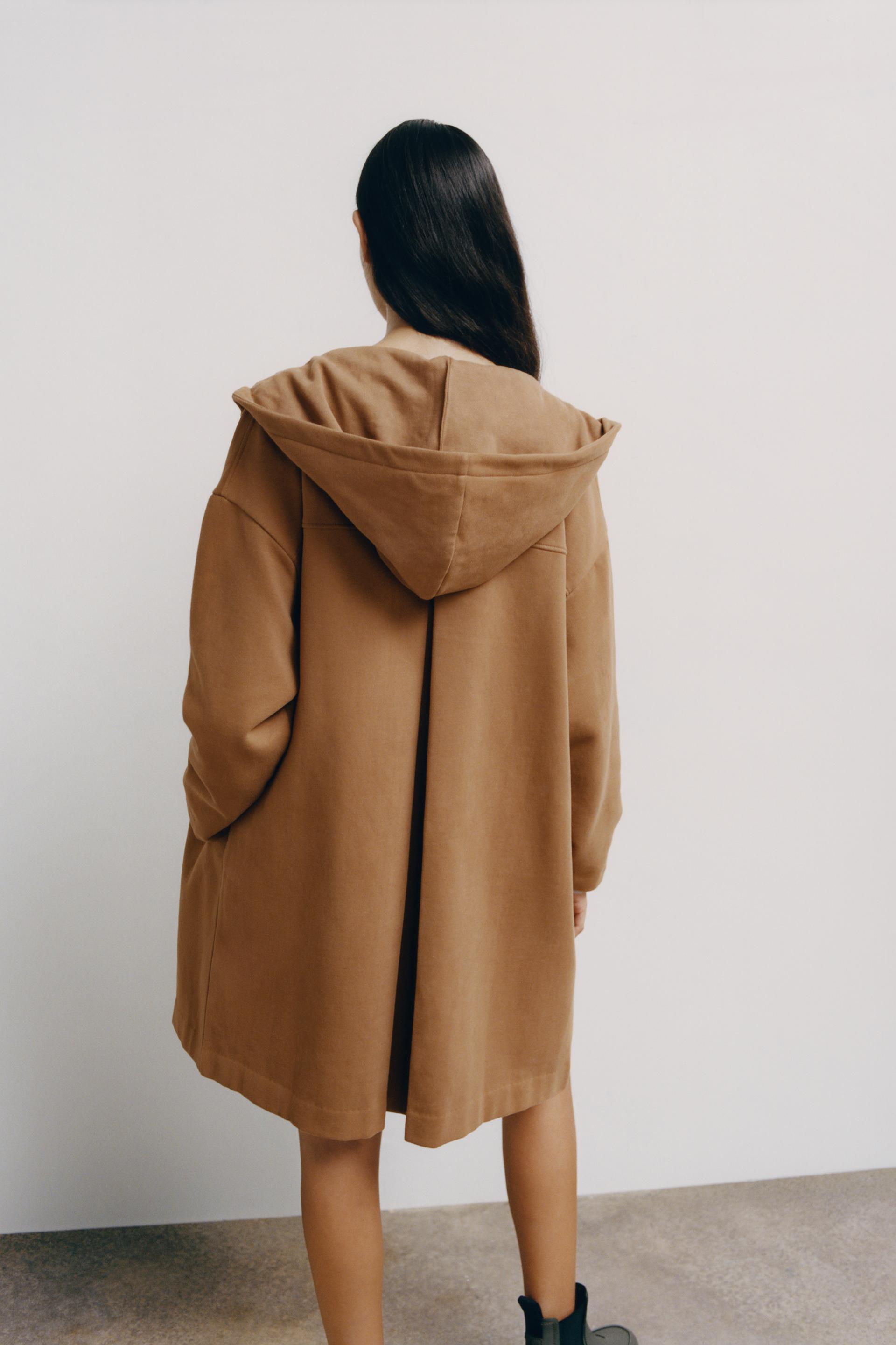 Plush coat with hood zara Clearance